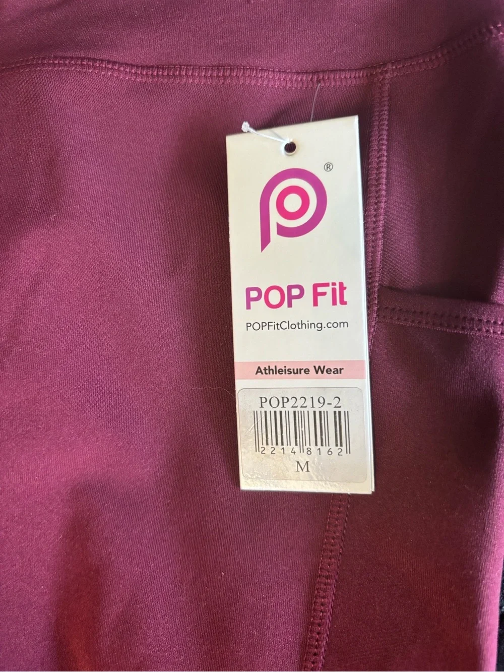 POP Fit Maroon Crop Leggings with Black Ladder Side Panels